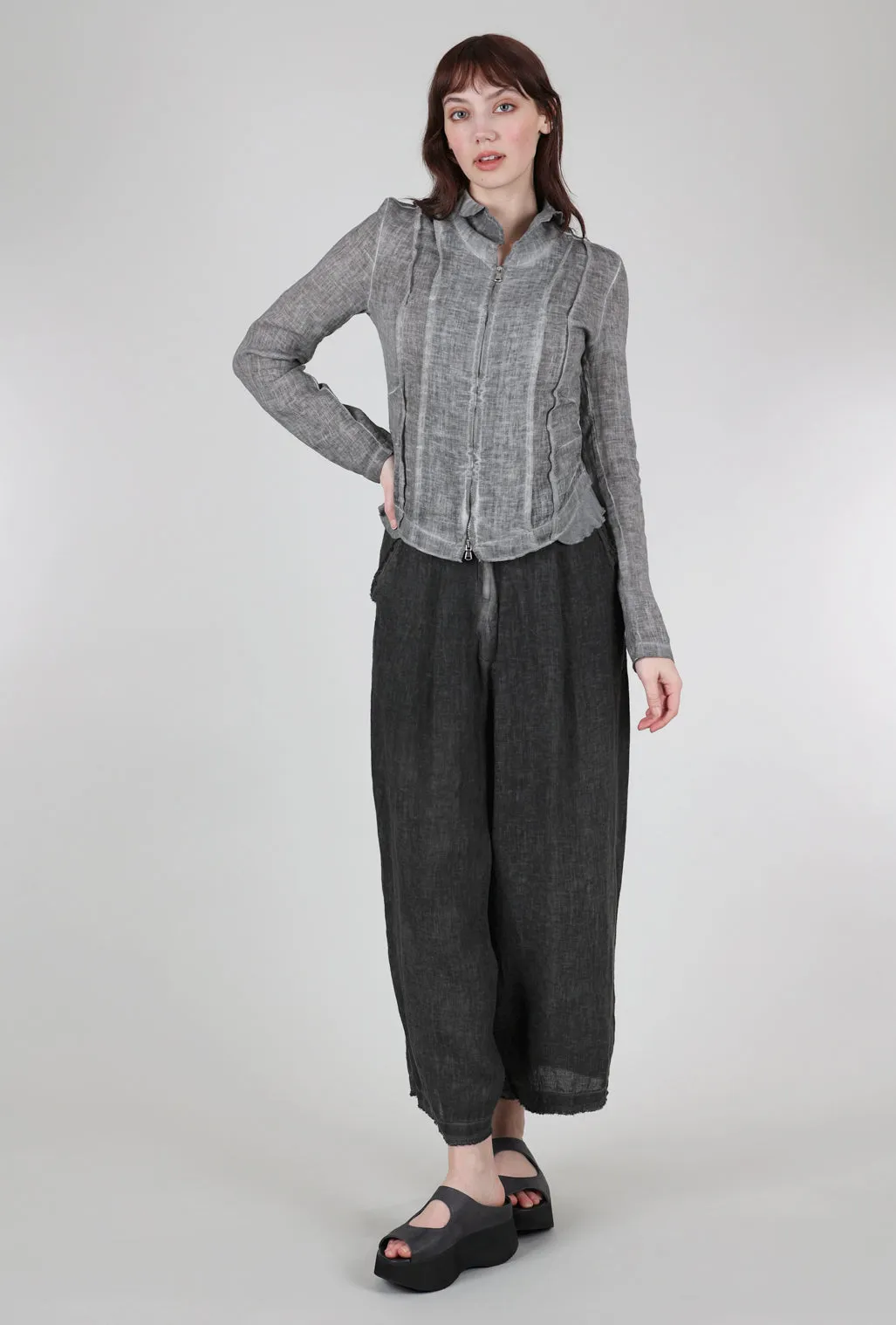 Zip Linen Jacket, SW Fossil